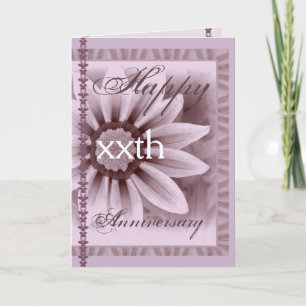 Tarjeta Feliz sexto aniversario de flor LAVENDER