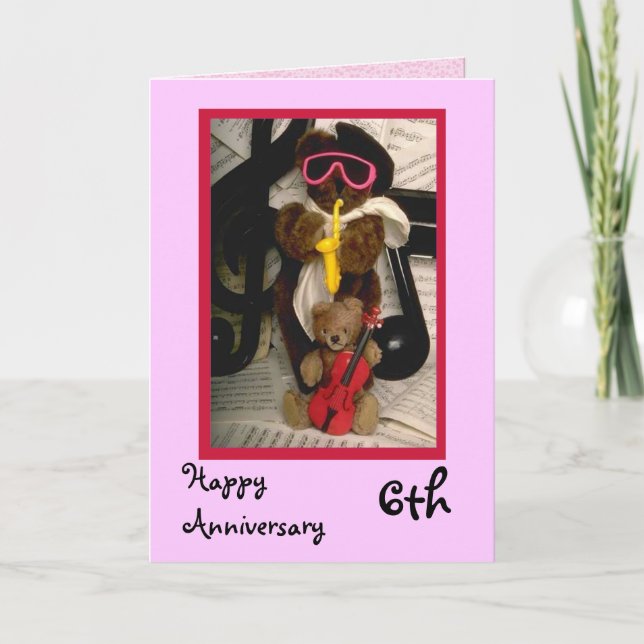 Tarjeta Feliz sexto aniversario, Personalizable (Anverso)