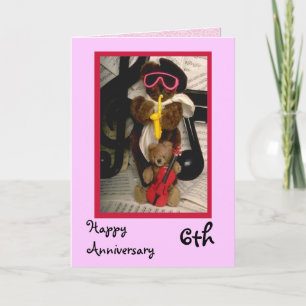 Tarjeta Feliz sexto aniversario, Personalizable