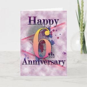 Tarjeta Feliz sexto aniversario (tarjeta de aniversario)