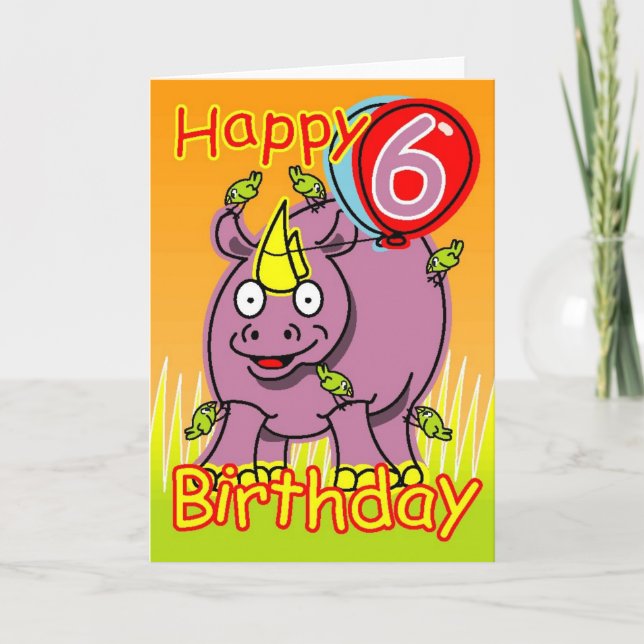 Tarjeta Feliz sexto cumpleaños (Anverso)