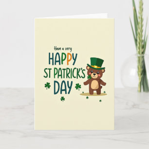 Tarjeta Feliz Shamrock Teddy