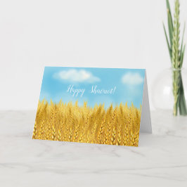 Tarjeta Feliz SHAVUOT Campo de Trigo Dorado Aquarela Felic