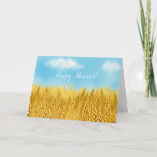 Tarjeta Feliz SHAVUOT Campo de Trigo Dorado Aquarela Felic