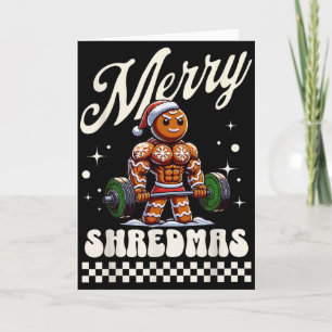 Tarjeta Feliz Shredmas Navidad Gimnasio Pan de Jengibre En