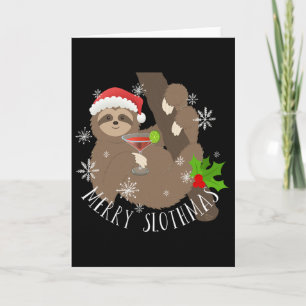 Tarjeta Feliz Slothmas Regalo Divertido de Navidad para Pe