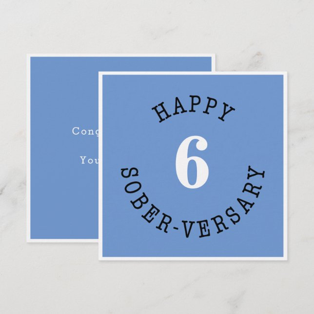 Tarjeta Feliz Sober-versario (Anverso / Reverso)