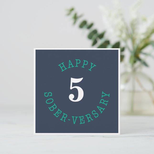 Tarjeta Feliz Sober-versario (Anverso de pie)