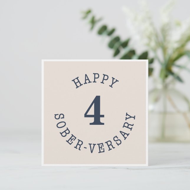 Tarjeta Feliz Sober-versario (Anverso de pie)