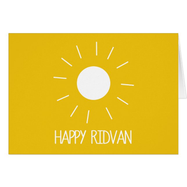 Tarjeta feliz soleada de Ridvan Baha'i (Anverso (Horizontal))
