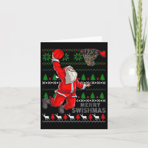 Tarjeta Feliz Swishmas Santa Bysketbyll Byll Feo Christma