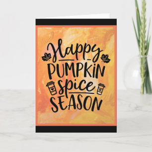 Tarjeta Feliz Temporada de Especias de Calabaza Otoño Lind