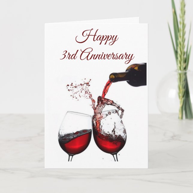TARJETA ***FELIZ TERCER ANIVERSARIO*** AL AMOR DE MI VIDA (Anverso)