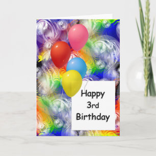 Tarjeta Feliz tercer cumpleaños