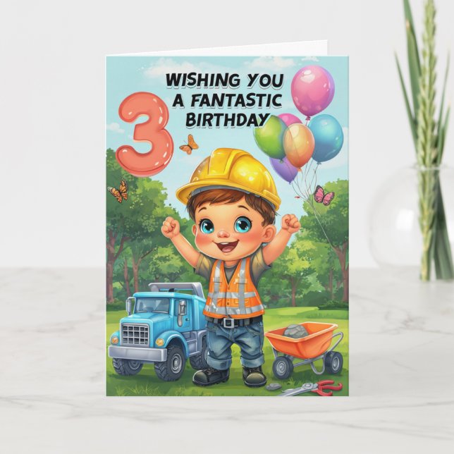 Tarjeta Feliz tercer cumpleaños (Anverso)