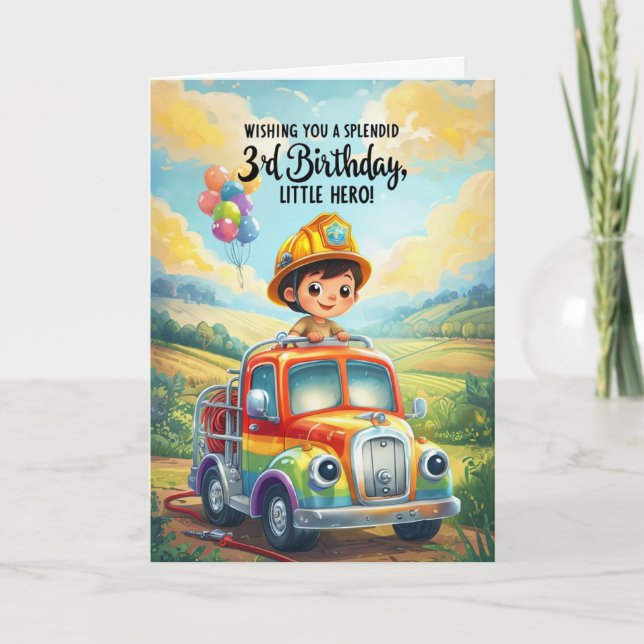 Tarjeta Feliz tercer cumpleaños (Anverso)