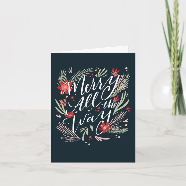 Tarjeta Feliz Todo El Camino Flores De Vacaciones Guiadas (Anverso)