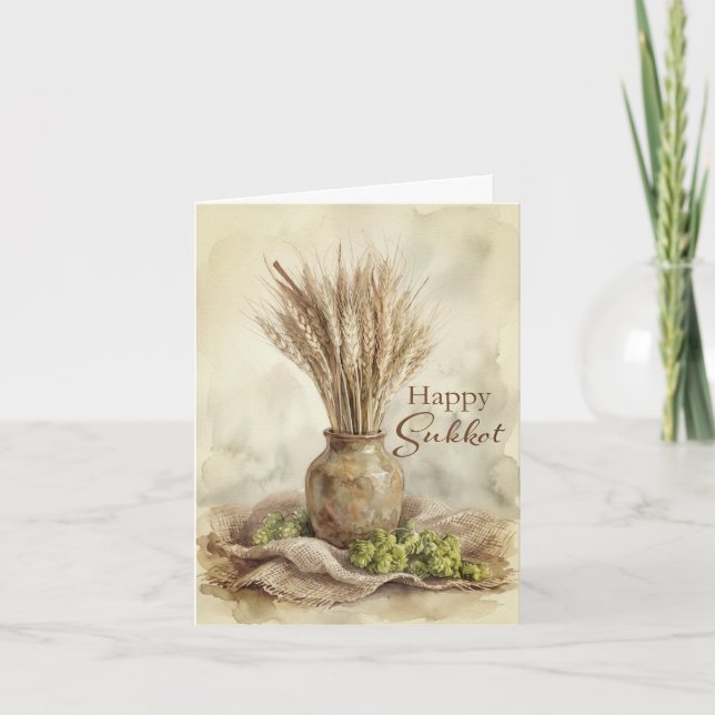 Tarjeta Feliz Trigo de Sukkot (Anverso)