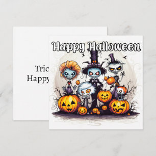 Tarjeta Feliz Truco o Tratamientos de Halloween