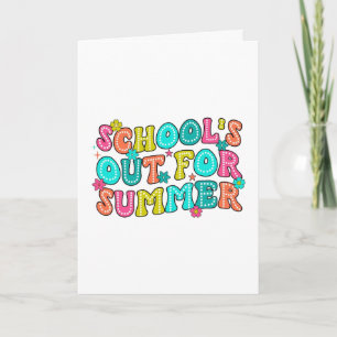 Tarjeta Feliz Último Día De Escuela Estudiante De Verano