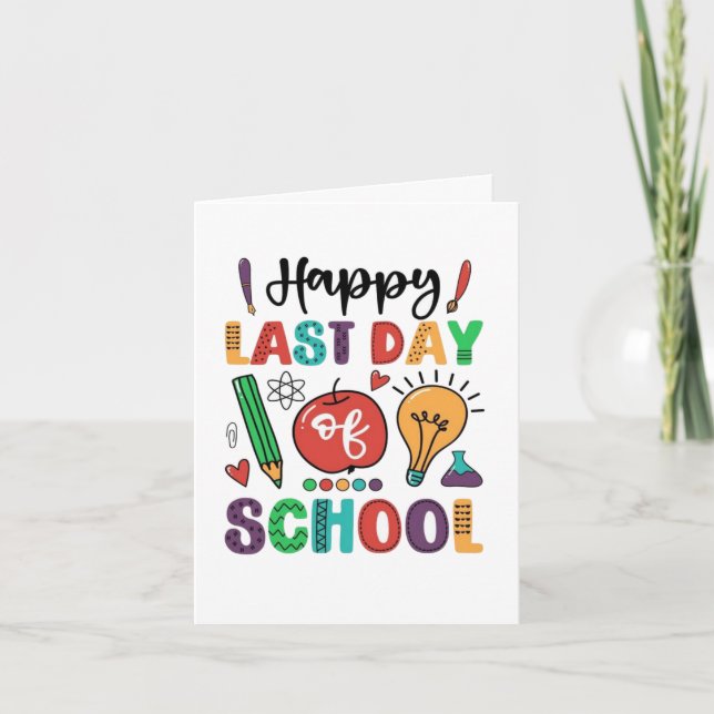 Tarjeta Feliz Último Día De Estudiantes De Verano Escolar (Anverso)
