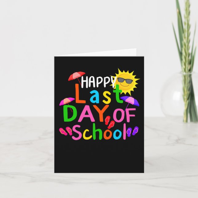 Tarjeta Feliz Último Día De Graduación Escolar De Estudian (Anverso)