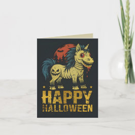Tarjeta Feliz unicornio de Halloween