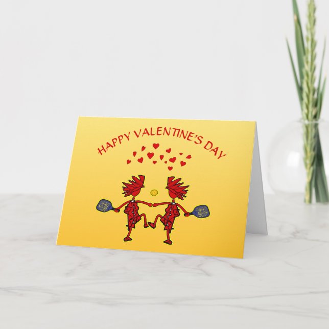 Tarjeta Feliz Valantines Pickleball - Te quiero más (Anverso)