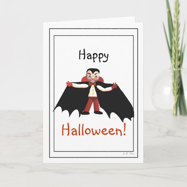 Tarjeta Feliz vampiro de Halloween (Anverso)