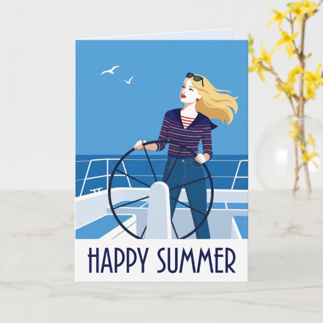Tarjeta Feliz Verano (flor amarilla)