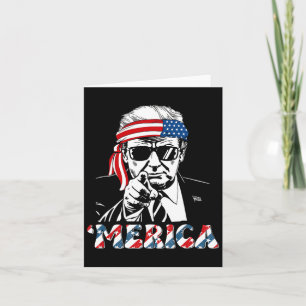 Tarjeta Feliz Vintage Trump 4 De Julio Patriótico América