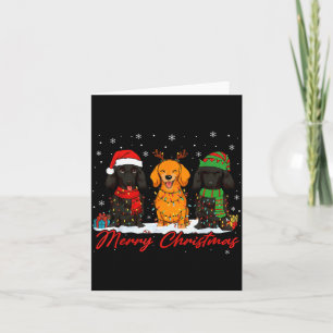 Tarjeta Feliz Woofmas Santa Reno Elfo Dachshund Navidad