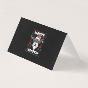 Tarjeta Feliz Woofmas Schnauzer Navidad Amante de Perros P