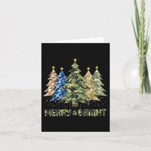 Tarjeta Feliz Y Brillante Árbol De Navidad De Camo Feliz N