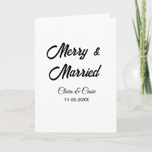 Tarjeta Feliz y casado añade pareja Nombre fecha holidayCh