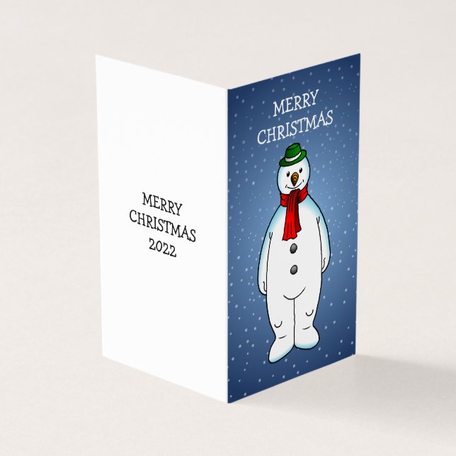 Tarjeta Feliz y feliz hombre de nieve (Exterior)