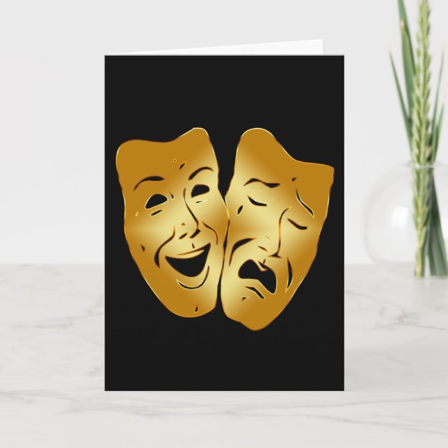 TARJETA FELIZ Y TRISTE MÁSCARA DE TEATRO (Anverso)