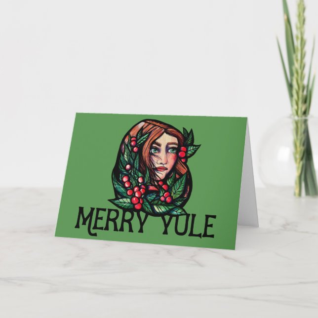 Tarjeta Feliz Yule (Anverso)