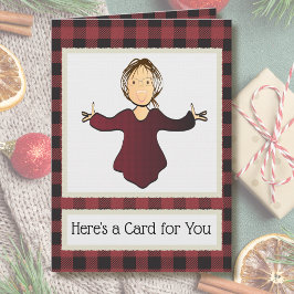 Tarjeta Female Cartoon Funny Thank You Christmas Gift