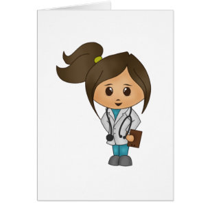 Tarjeta femenina linda del médico