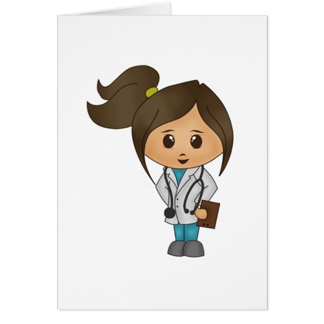 Tarjeta femenina linda del médico (Frente)