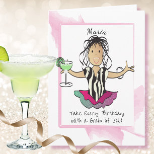 Tarjeta Femenina Personalizado Graciosa Diciendo Margarita