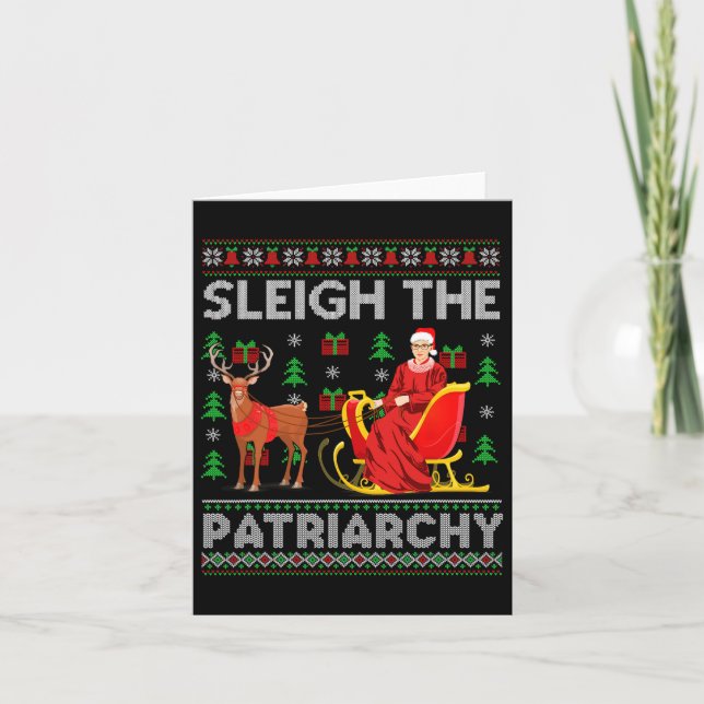 Tarjeta Feminista Ruth Bader Ginsburg Rbg Xmas Sleigh P (Anverso)