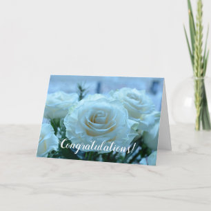 Tarjeta Fenómeno Personalizado White Roses Boda Card
