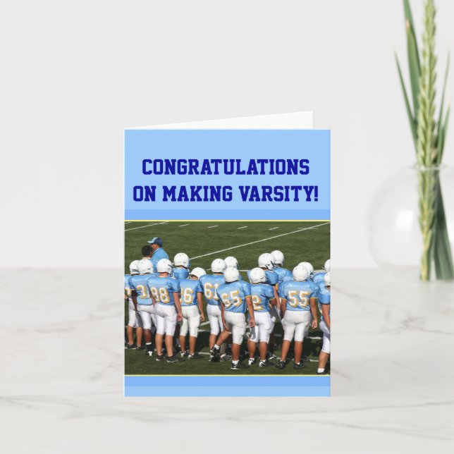 Tarjeta Fenómenos de felicitación de Varsity Football (Anverso)