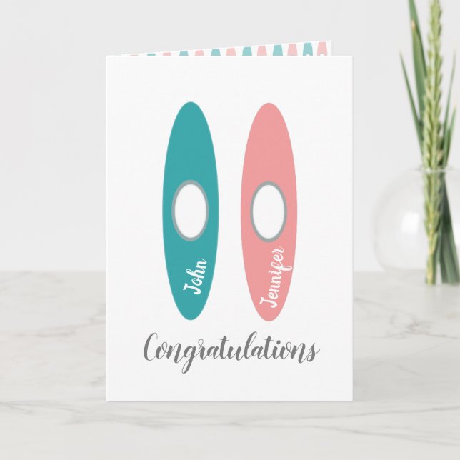 Tarjeta Fenómenos de pareja de canoas bodas/felicitaciones (Anverso)