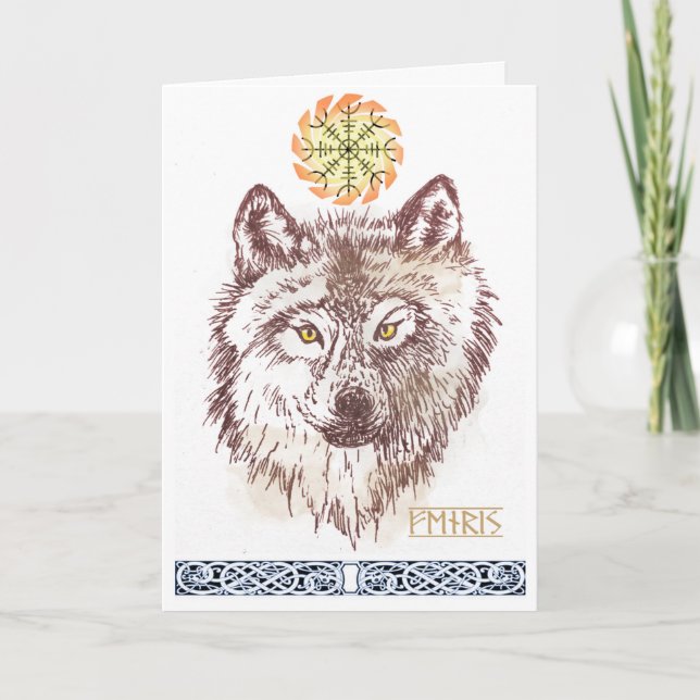Tarjeta Fenrir viking wolf card (Anverso)