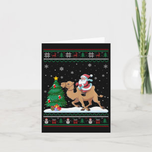 Tarjeta Feo árbol de Navidad enciende el camello de Santa 