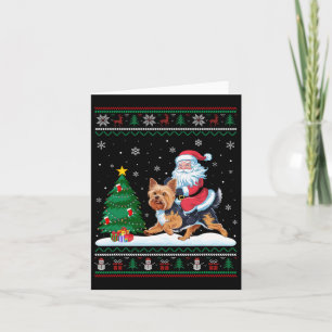 Tarjeta Feo árbol de Navidad enciende Navidad Santa Riding