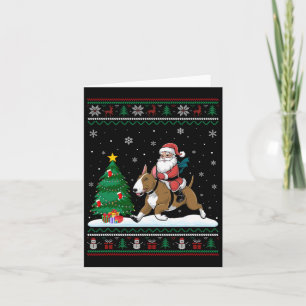 Tarjeta Feo árbol de Navidad enciende Santa Riding Bull Te